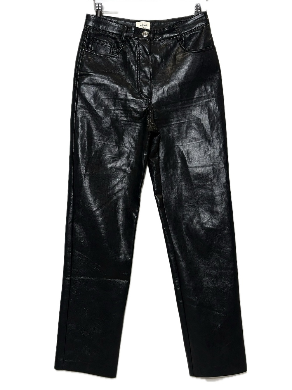 Aritzia Wilfred The Melina Black Faux Leather Pant Womens Size 2 Straight Leg